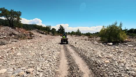 Safari-Ride-With-ATV-Quad-Bikes-Through-the-Kemer,-Turkey