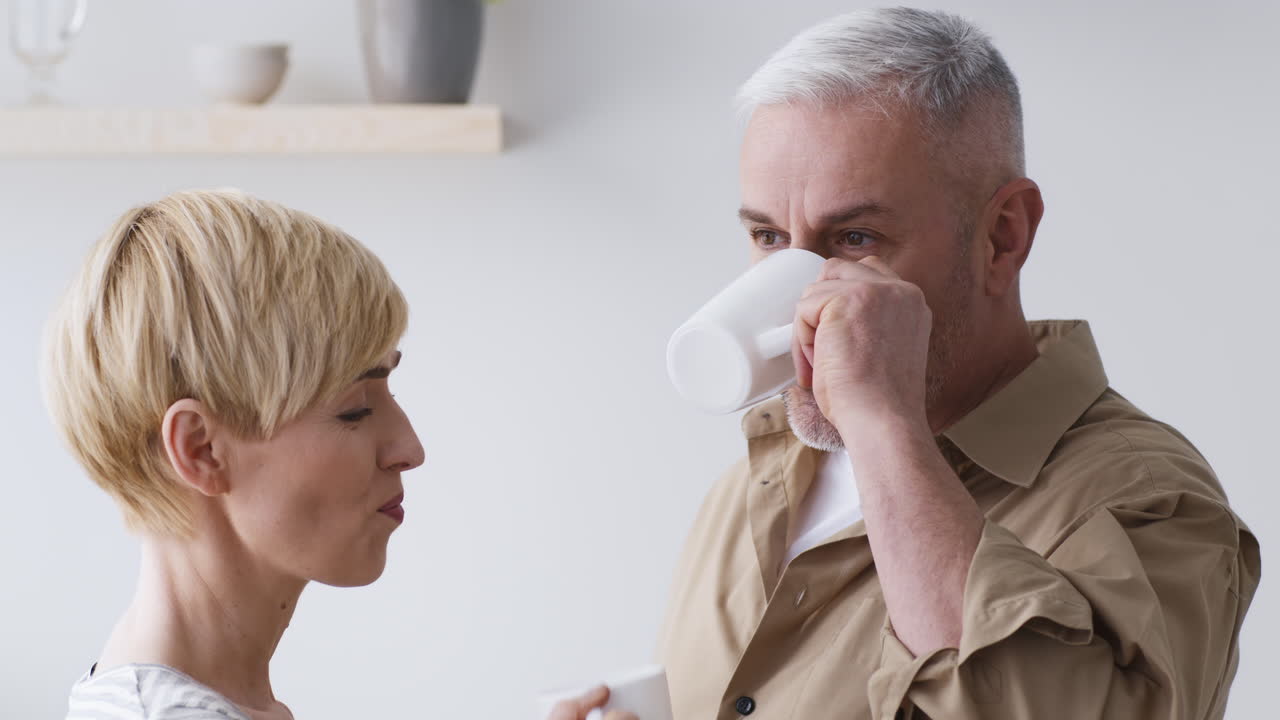 Couple enjoying coffee