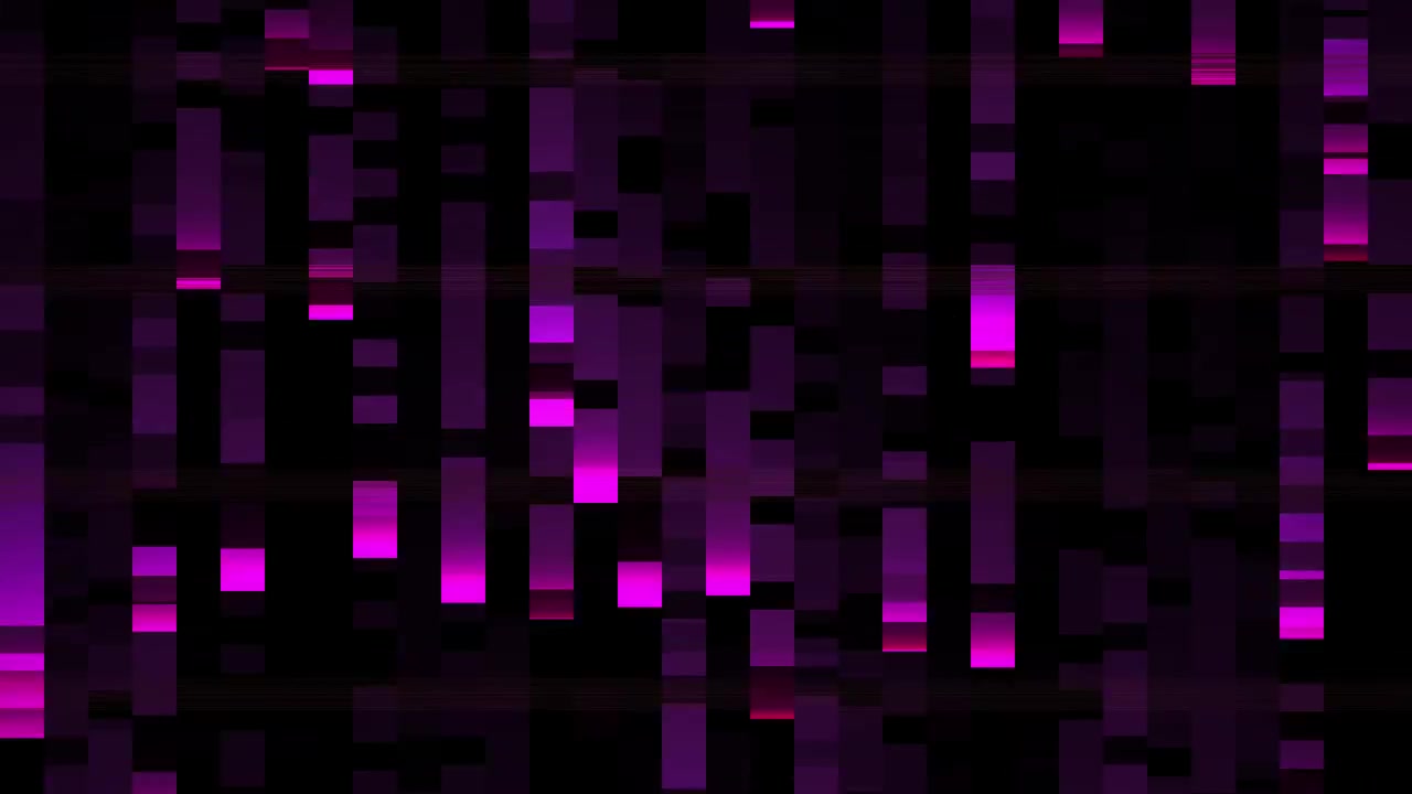 Dynamic Falling Purple and Pink Digital Pixels Glitch Background