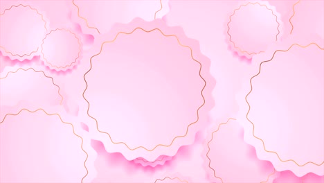 pink and golden paper wavy circles abstract video animation