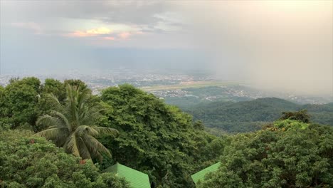 beautiful view over lush green valley in thailand