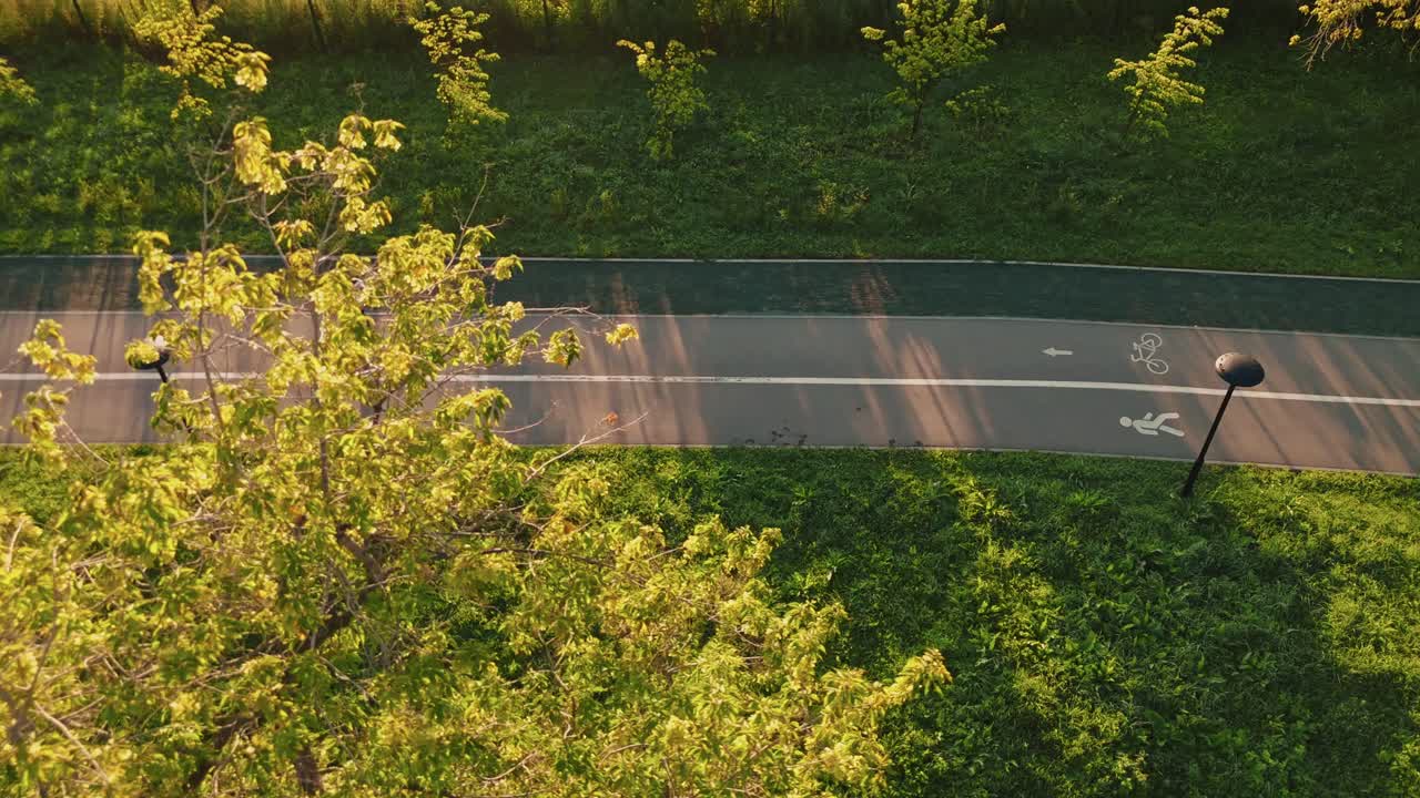 Park Bike Path with People