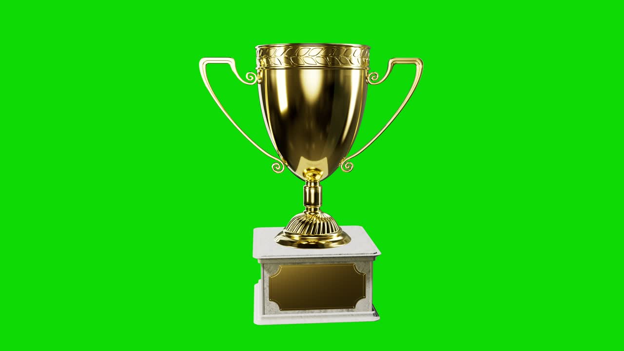 coppa del trofeo con piedistallo sullo schermo della tastiera cromatica, isolata
