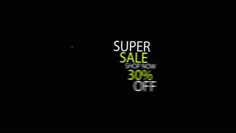 black screen, animation super sale thirty percent