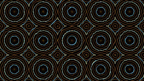 digital light aqua blue and orange lines in decorative pattern mosaic animation. seamless looped motion graphic background
