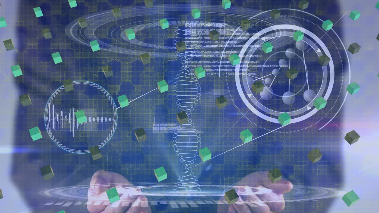 과학 데이터 프로세싱의 애니메이션이 기술을 사용하여 사람을 초월합니다.