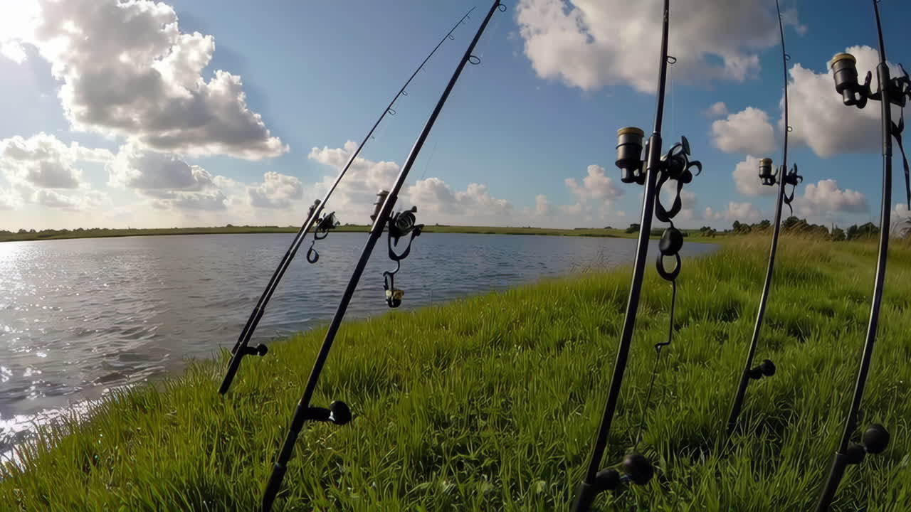 Fishing on a calm lake