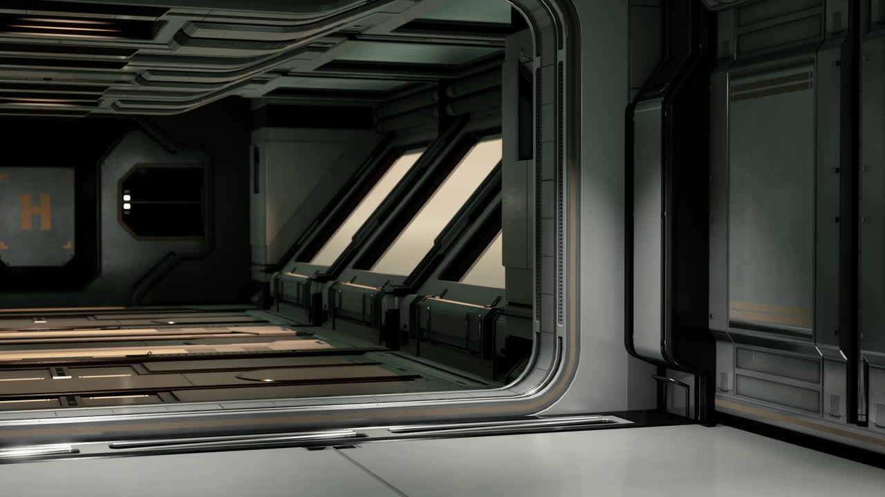 canales metálicos de ciencia ficción en naves espaciales