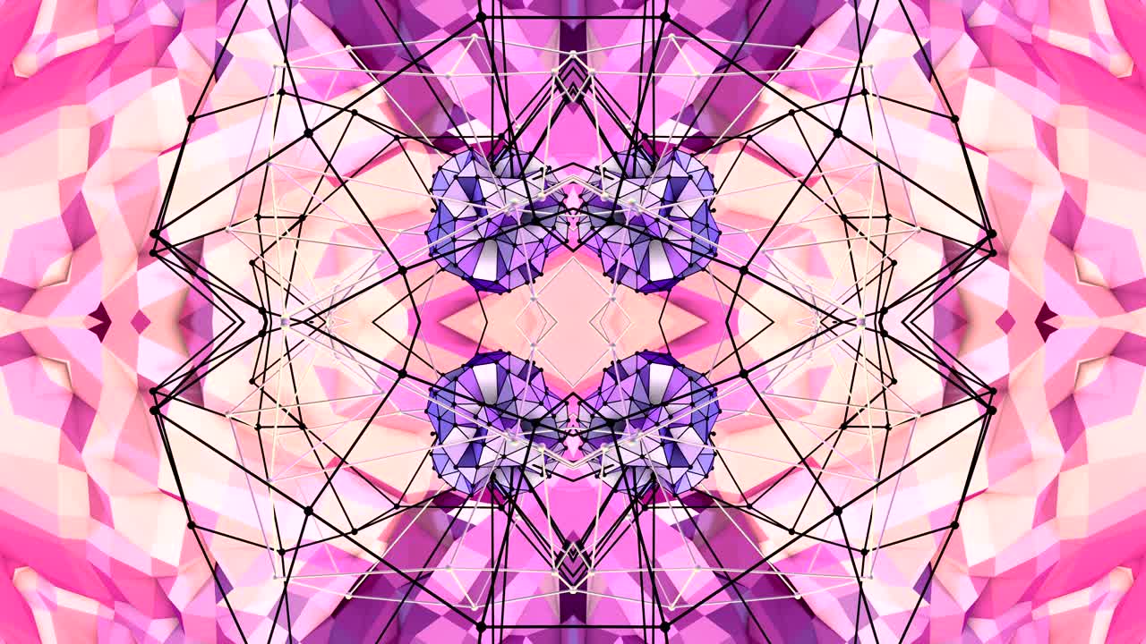 fondo 3d abstracto simple en color gradiente púrpura rojo, estilo poli bajo como fondo geométrico moderno o entorno matemático con efecto caleidoscópico. 4k uhd o bucle sin costuras fullhd. 1