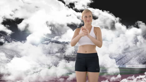 runner clapping on track and field