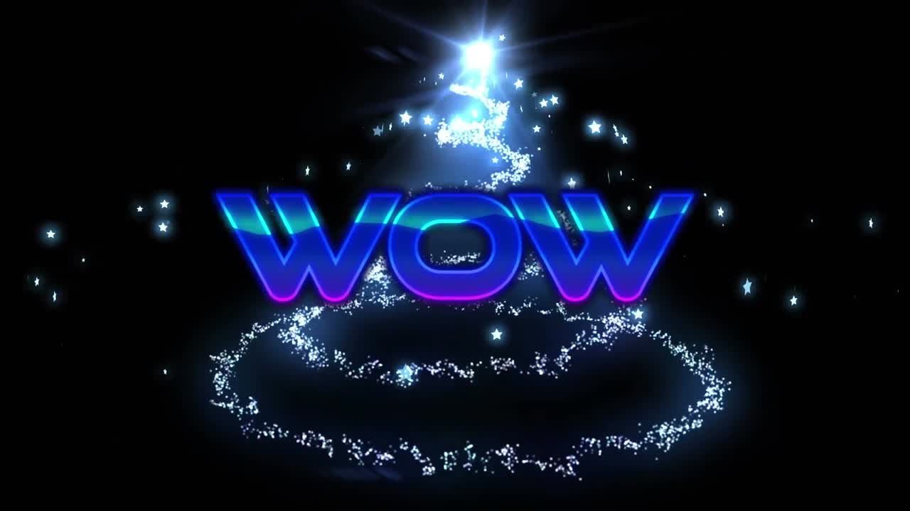 파란색 빛의 흔적 위에 높은 점수 텍스트의 애니메이션