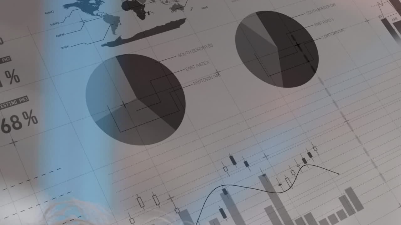 animación del procesamiento de datos sobre un fondo blanco