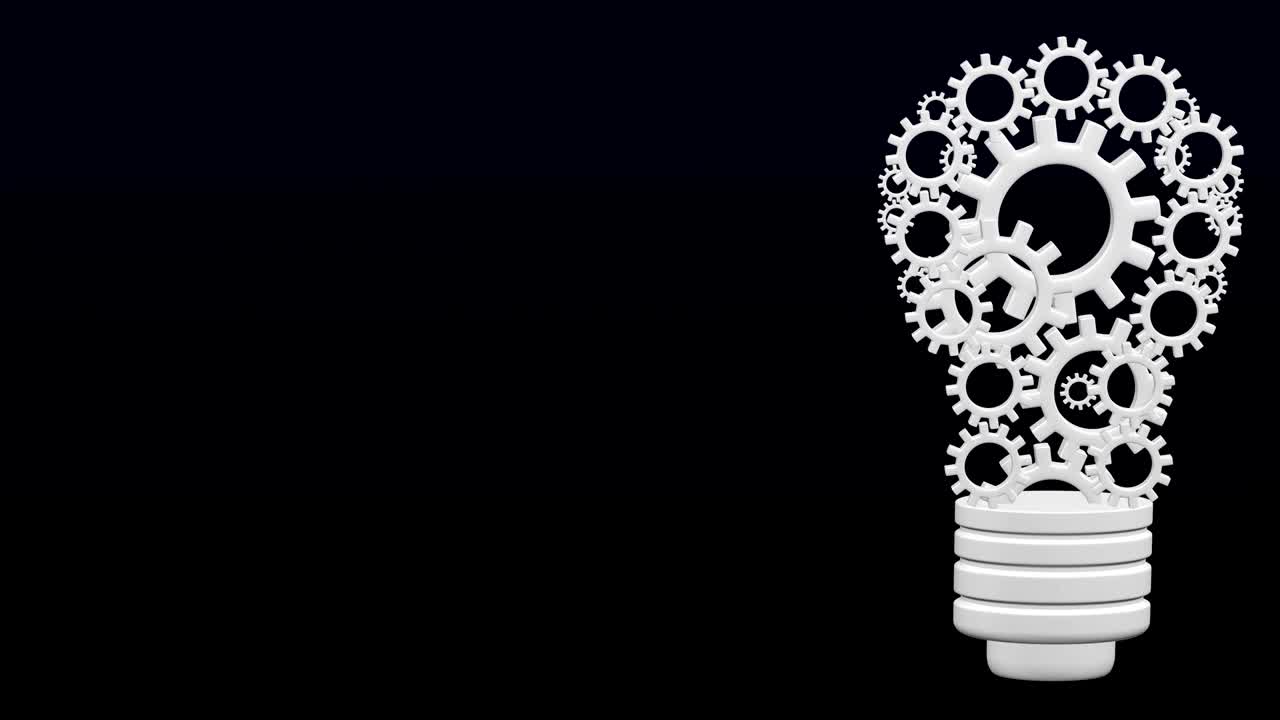 Light bulb design by rotating cogs and gears.