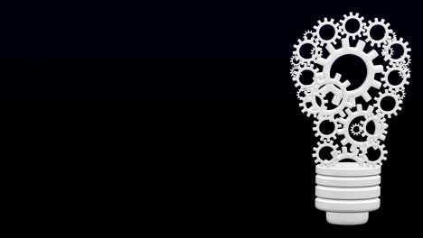 Light bulb design by rotating cogs and gears.