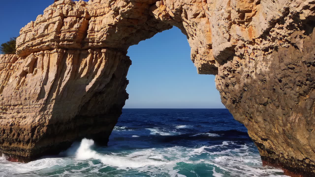 Coastal Rock Formations and Arch
