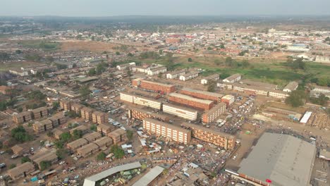 drone slowly pulling down from matapi flats, harare, zimbabwe