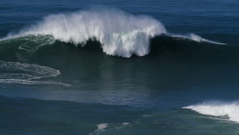 slow motion of a outside wave in nazaré, portugal