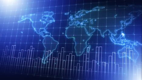 gráfico 3d, gráficos y mapa del mundo futurista