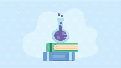 animación de la biblioteca de libros de texto