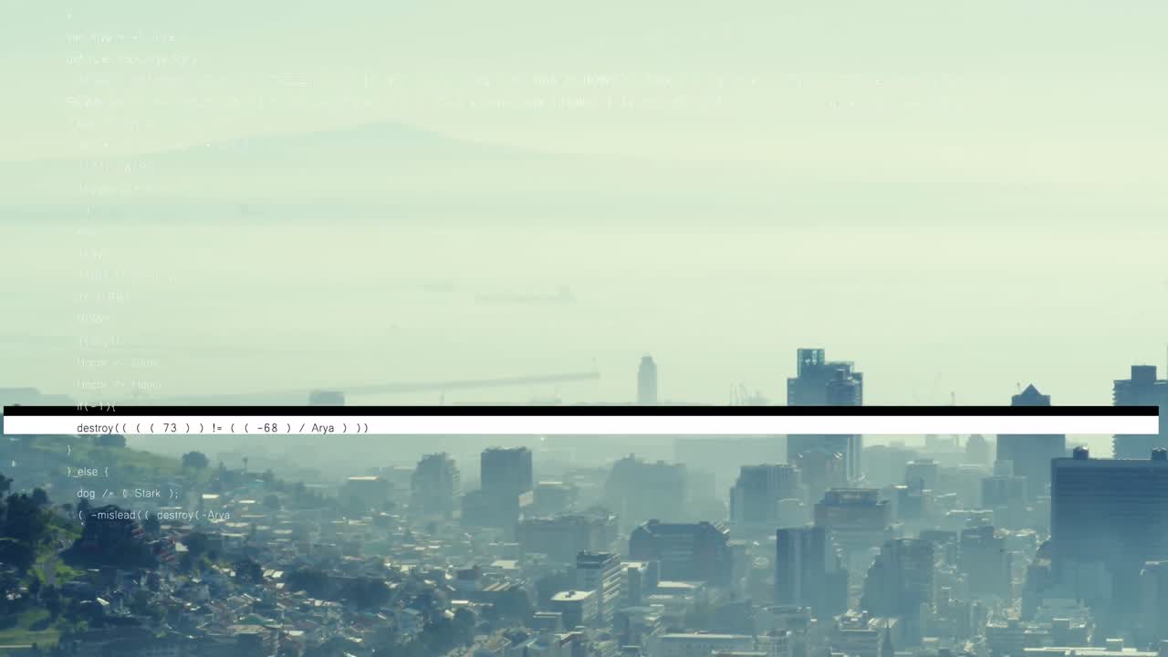 인터럽션 스트립의 애니메이션과 도시 풍경에 대한 데이터 처리