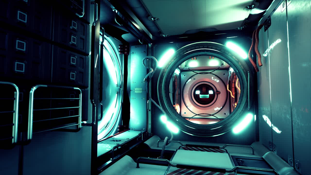interior de la estación espacial internacional futurista