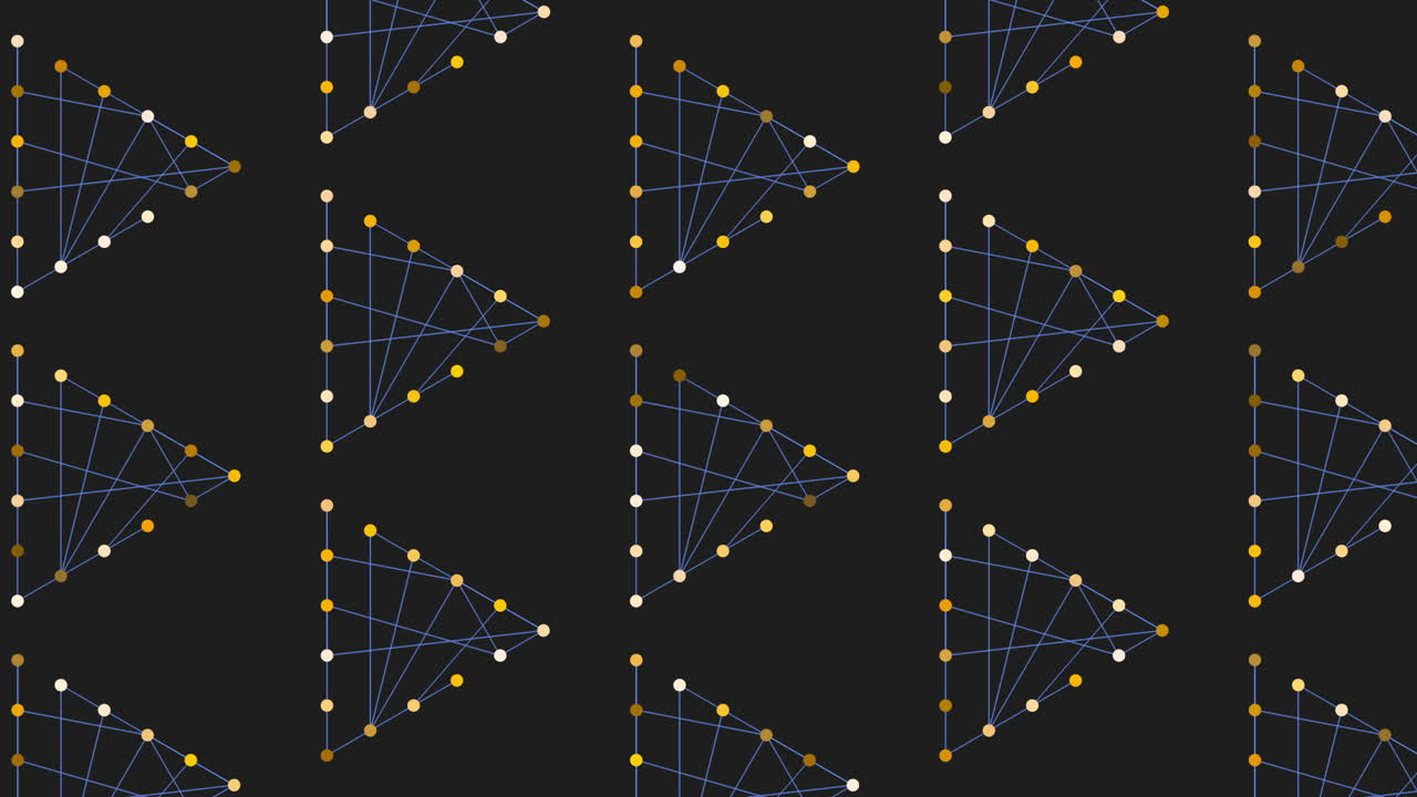 점과 선의 미래형 네온 삼각형 패턴