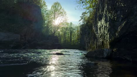 4k slow-motion video of a beautiful norwegian river in spring