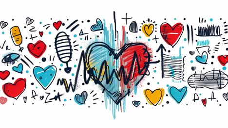 heart doodle art illustration