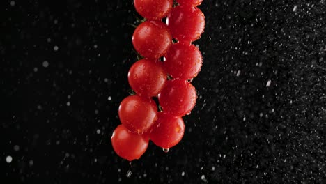 water droplets on fresh cherry tomatoes