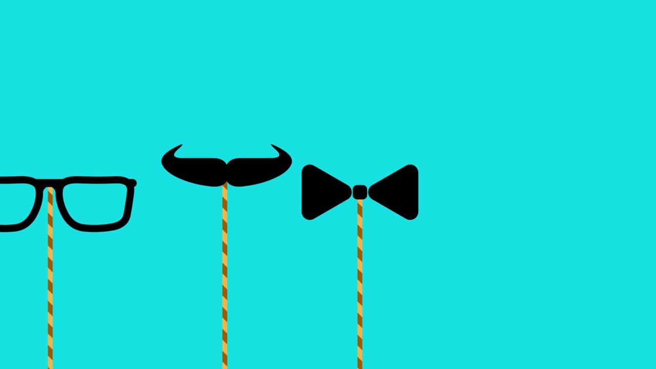 Left to right side moving father's sings isolated on blue background. Seamless background for father's day.