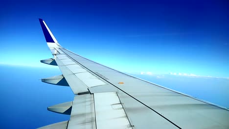 beautiful blue sky view from cabin flight