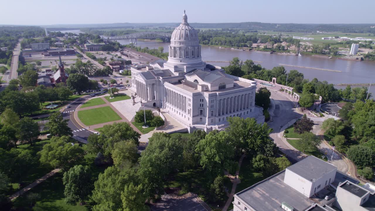 Capture the essence of Jefferson City's skyline and the architectural beauty of the Capitol with dynamic drone shots.