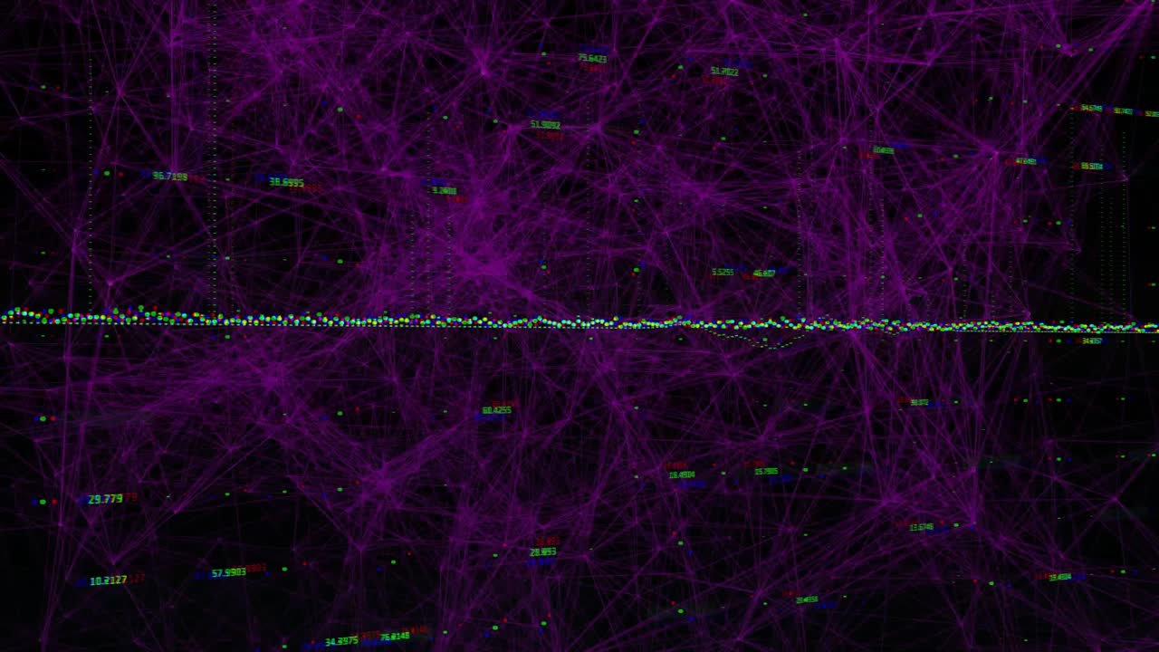 Data points appearing right forming globe above glowing node axis merging into rotating Earth