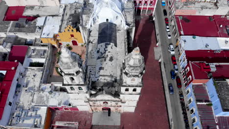 campeche catedral catedral nuestra señora de la purísima dolly out drone