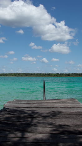 lake-bacalar,-quintana-roo,-mexico-in-vertical-format