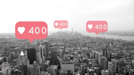 ciudad con el aumento del recuento de corazones 4k