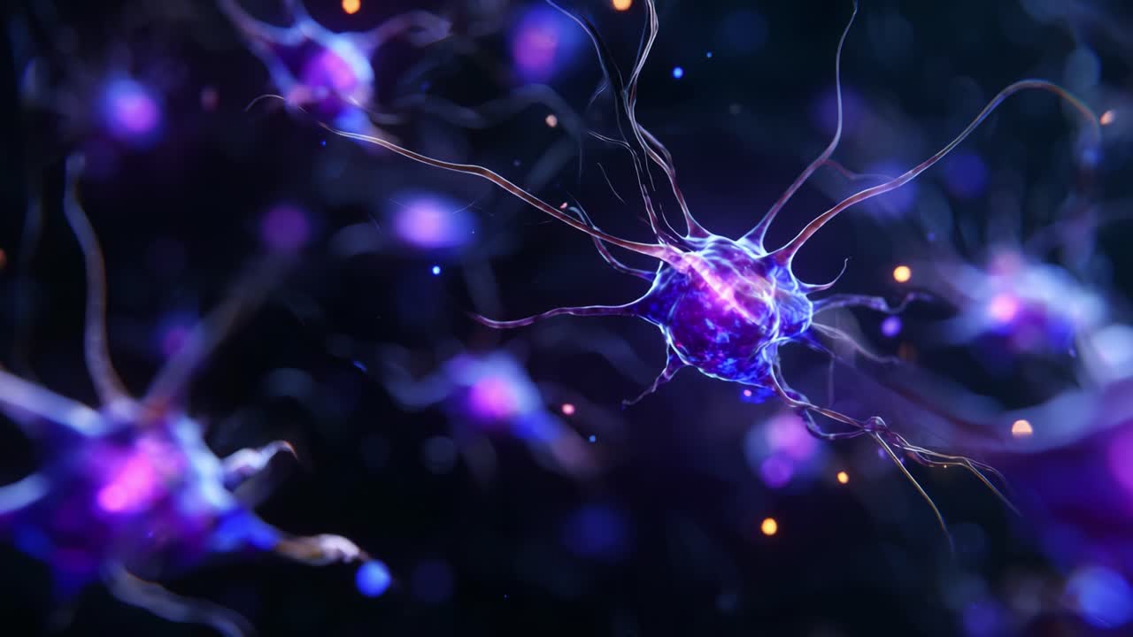 A captivating visual of interconnected neurons showcasing their vibrant structures, illuminating the complexity and beauty of the human nervous system in stunning detail