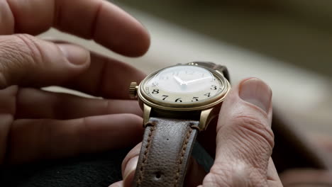 close-up of a vintage wristwatch