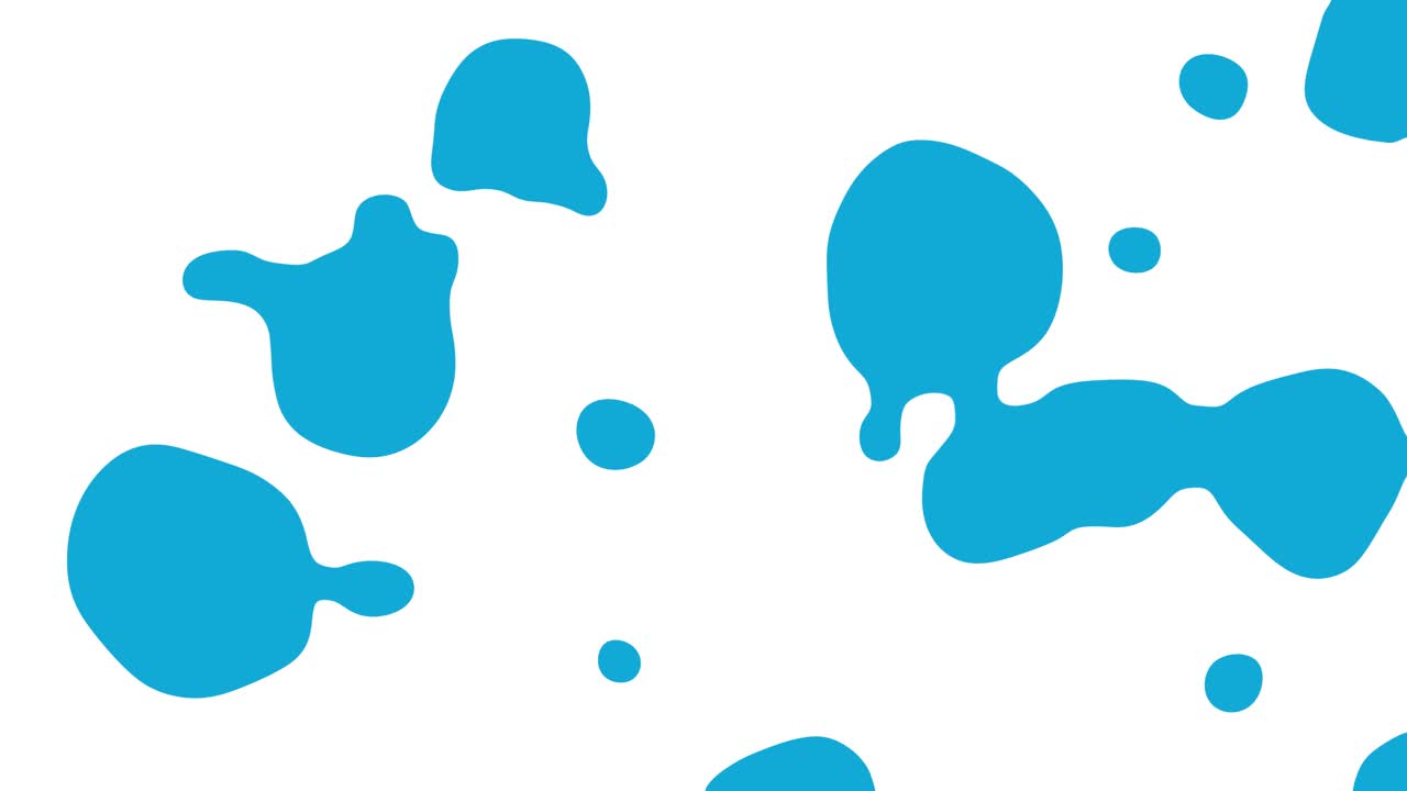 Blue Liquid Droplets Merging In White Background - Abstract Background