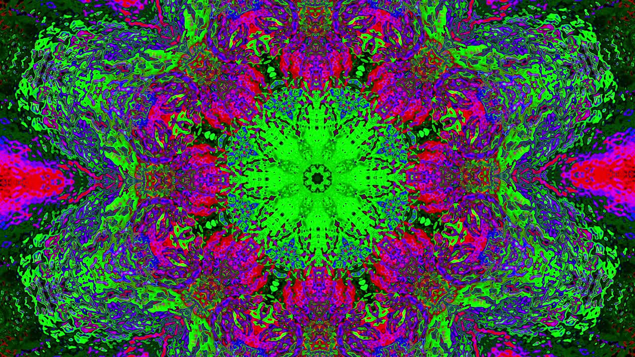 caleidoscopio dinámico de ondas de vapor elegante fondo reluciente. demostración de tv antigua. transformaciones creativas para su video