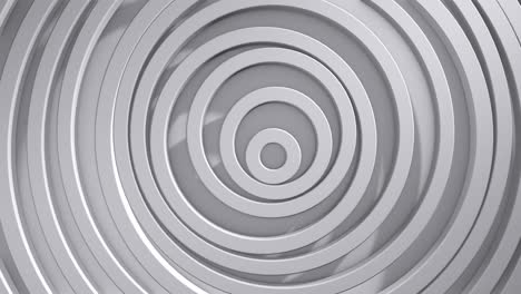 abstract pattern of circles with the effect of displacement. white clean rings animation. abstract background for business presentation. seamless loop 4k 3d render.