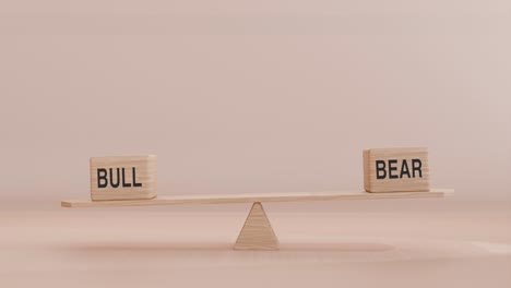 bull and bear balancing on seesaw