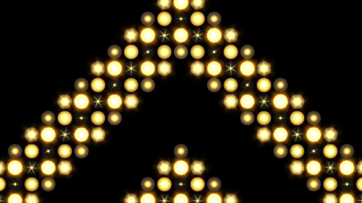Sfondo di luci a LED con motivo a frecce spesse che si muovono verso l'alto