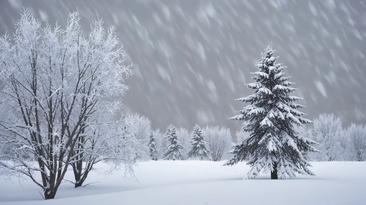 Vinterlandskap: Snødekte trær i et fredelig landskap