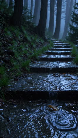 rainy forest path