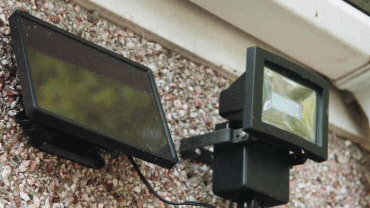 Solar Powered Home Security Light with Clean Electricity Being Generated