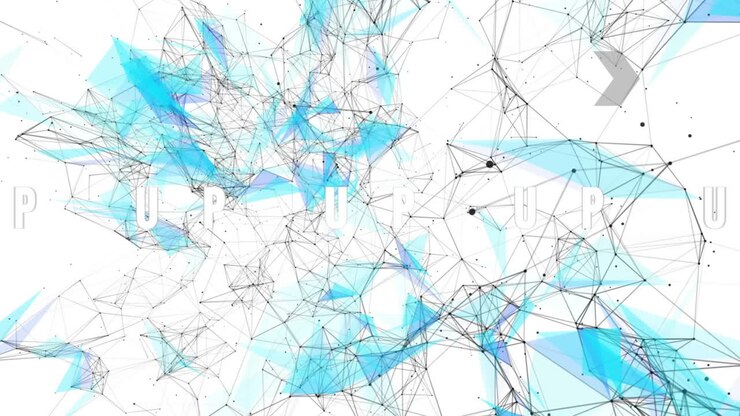 Animazione digitale del testo "level up" su rete di connessioni su sfondo bianco