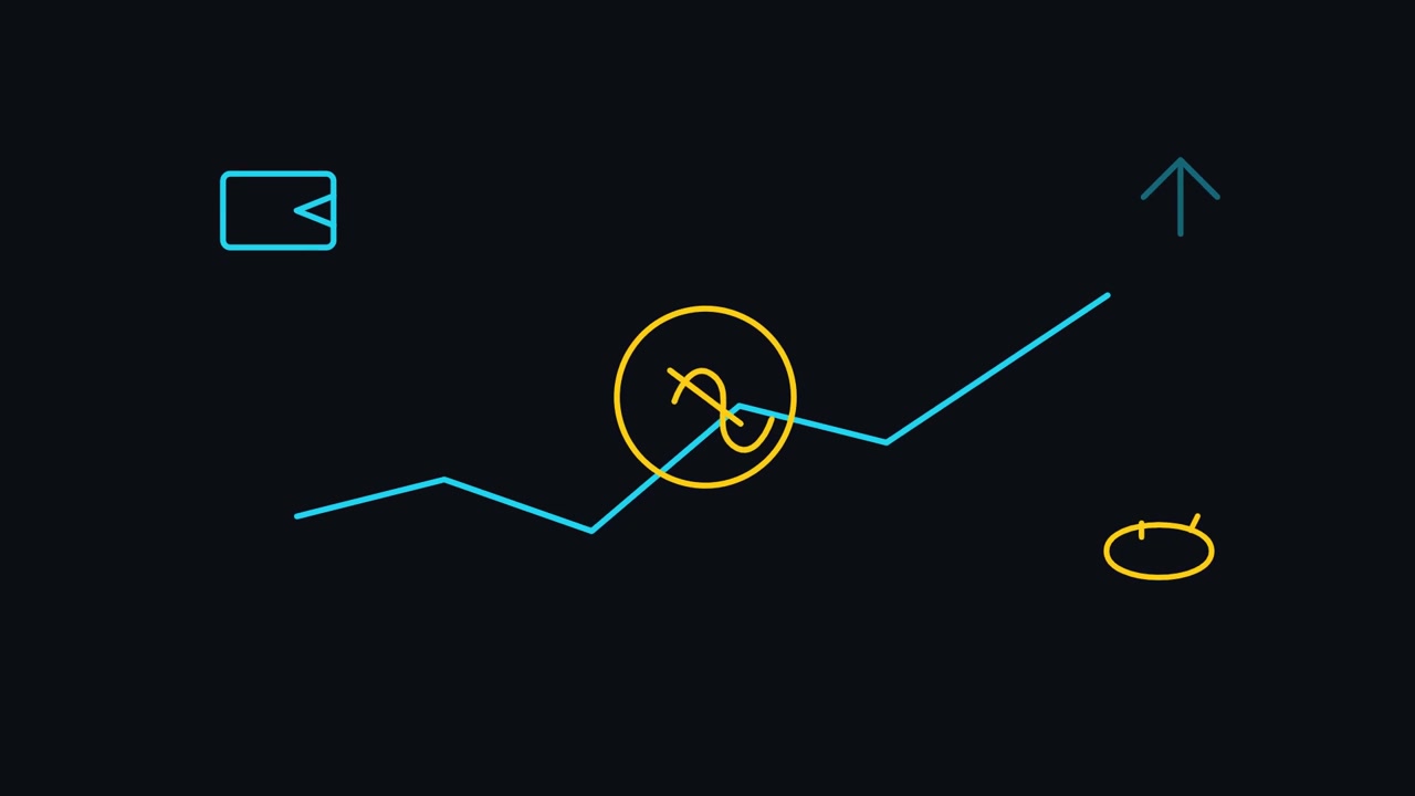 Animated Line Graph Showing Financial Growth with Currency Symbol