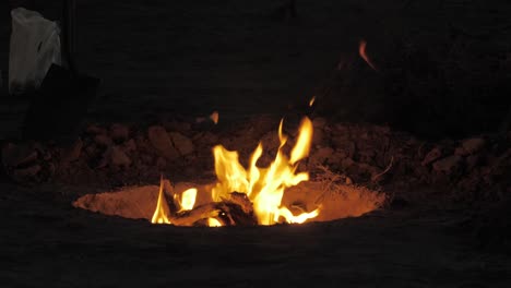 camp fire burning