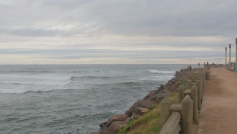 beautiful beach with  background of fisherman, durban, rsa